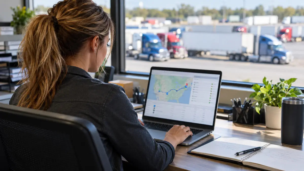 Logistics coordinator reviewing a shipment
