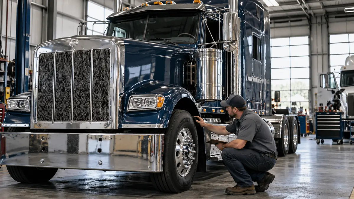 Illustrative modern American semi-truck