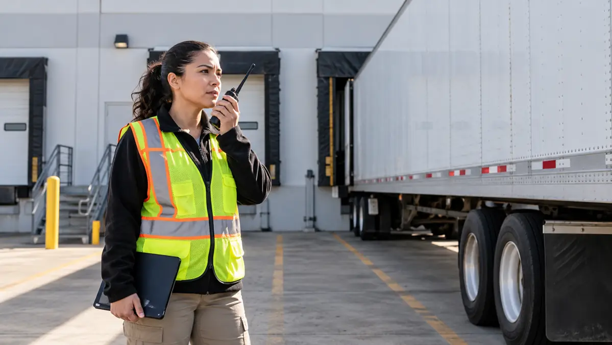 Warehouse coordinator using a radio